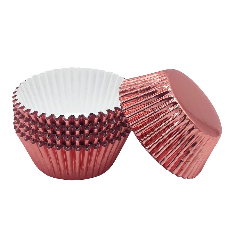 Mombake Standard Rose Gold Foil Cupcake Liners Muffin Baking Cups for Party and More, 100-Count - Image 4